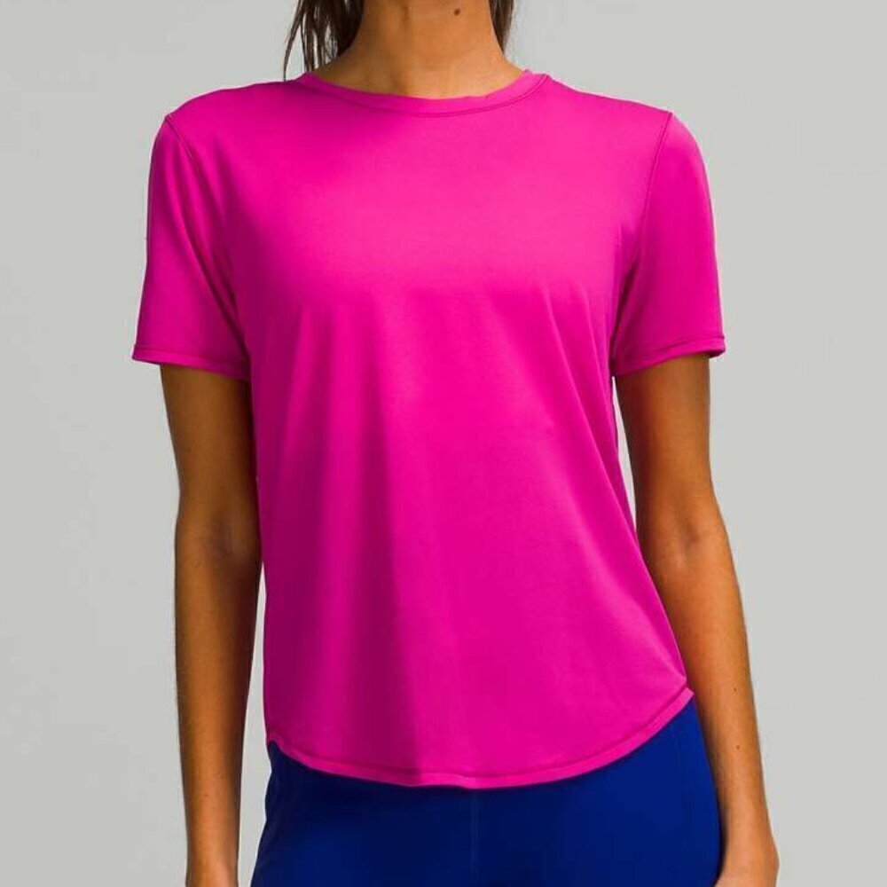 Lululemon High Neck Running and Training T-Shirt - 2 Ripened Raspberry
